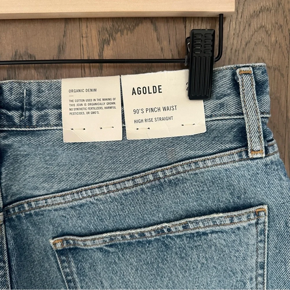 NWT Agolde 90s Pinch Waist High Rise Straight Jeans in Navigate Size 29 - Picture 10 of 11
